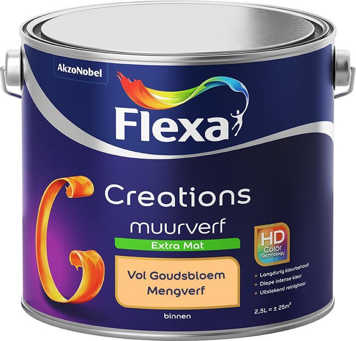 Flexa Creations Muurverf - Extra Mat - Mengkleuren Collectie - Vol Goudsbloem - 2,5 liter