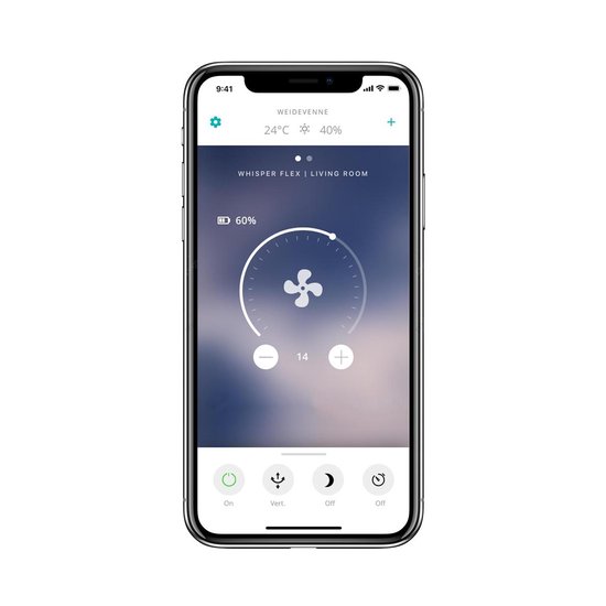 Whisper Flex Smart Ventilator Zwart - Fluisterstil - WiFi en App - 26 standen - Energiezuinig