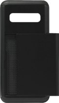 ADEL Kunststof Back Cover Hardcase Hoesje Geschikt voor Samsung Galaxy S10 - Pasjeshouder Zwart