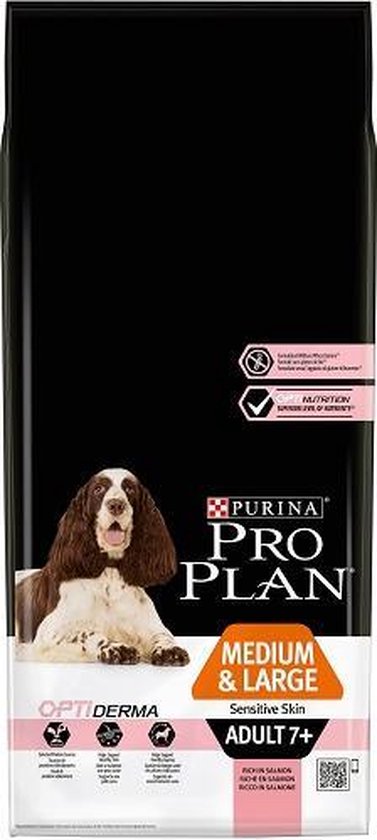 Pro Plan Medium/Large Adult 7+ Sensitive Skin - Hondenvoer Zalm met Optiderma - 14 kg