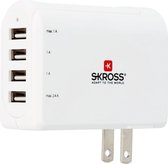 SKROSS Reisstekker US 4x USB (Side Connection)