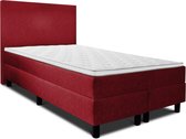 Boxspring Flanny Twijfelaar compleet, merk Olympic Life, 120 x 220 cm, bordeaux