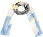 Sjaal langwerpig Arty print blauw 90 / 180 cm