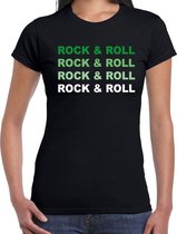 Rock and roll feest t-shirt zwart voor dames L