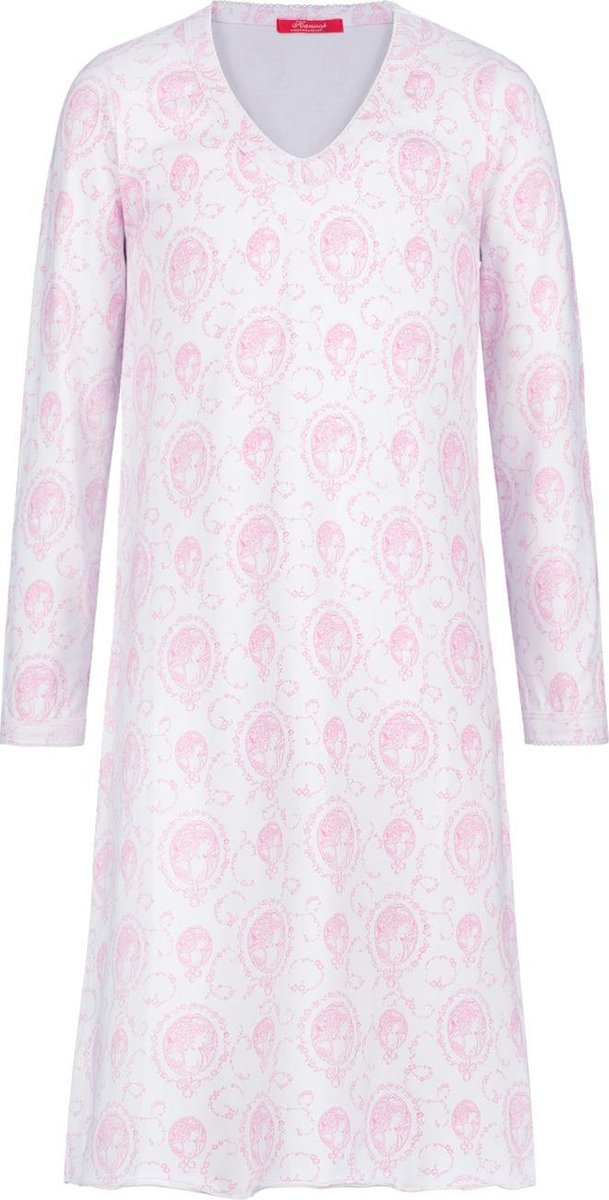 Exclusief Luxueus Kinder nachtkleding Luxe mooi zacht roze Girly Nachthemd van Hanssop met verfijnde rand details en luxe hals verwerking, Meisjes nachthemd, zacht roze bloem print, maat 104