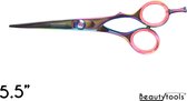 Beautytools TITANIUM LINE Duitse Kappersschaar/Professionele Knipschaar Rechtshandig - Rainbow ShortSlice (5.5 Inch) - (RS-1468)