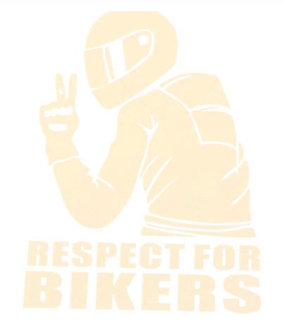 Witte respect for bikers autosticker - auto sticker - ca 15 x 15 cm