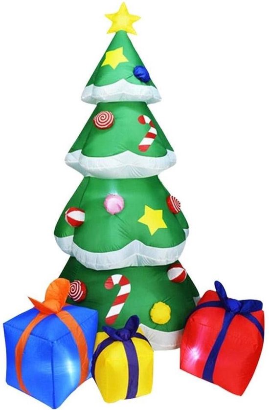 Opblaasbare kerstboom met zelfopblazend systeem 210 cm bol