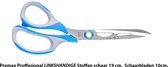 Premax Professional Stoffenschaar - Ring Lock System© - LINKSHANDIG - 19 cm. - Schaarbladen 10 cm. & Safety Cap