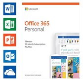 Microsoft Office 365 Personal - 1 jaar abonnement 
