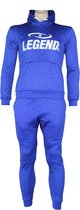 Joggingpak dames/heren met hoodie blauw  XS
