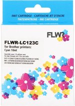 FLWR - Inktcartridge / LC-123 cyaan - Geschikt voor Brother