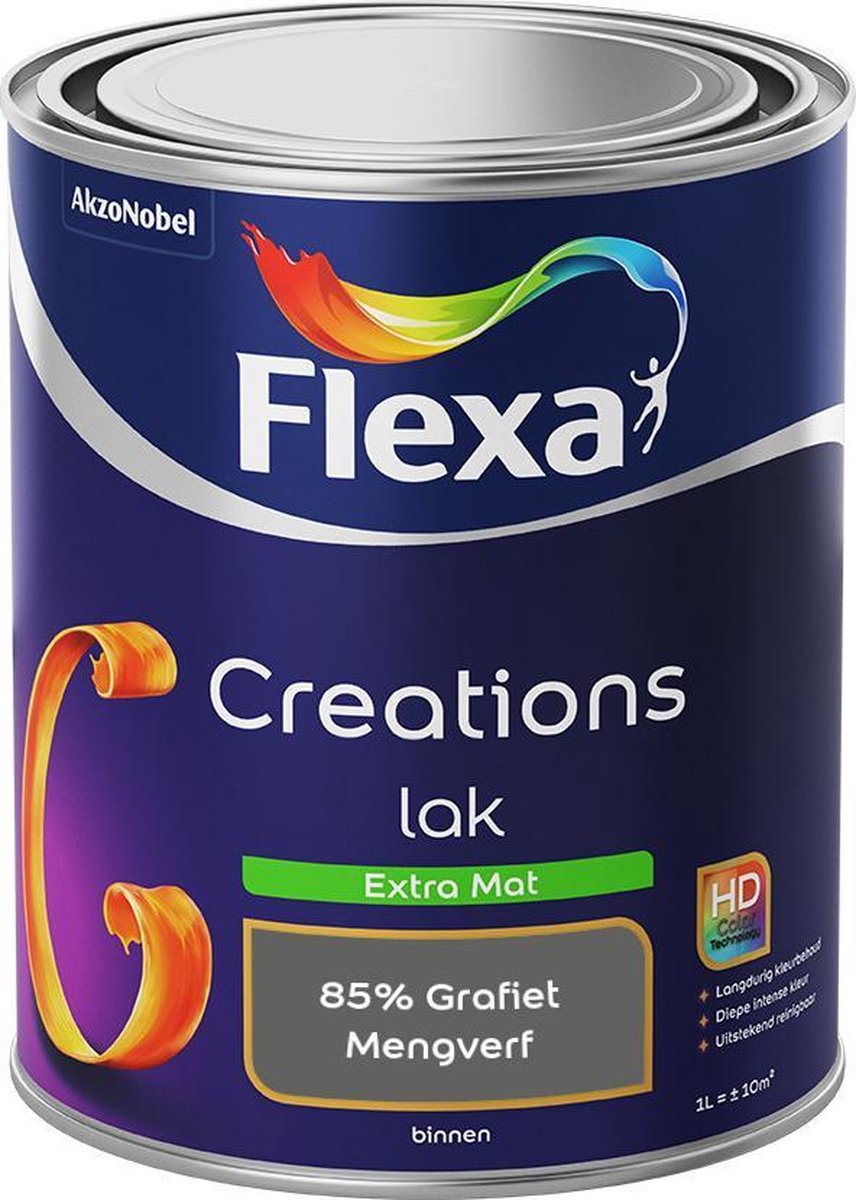 Flexa Creations - Lak Extra Mat - Mengkleur - 85% Grafiet - 1 liter