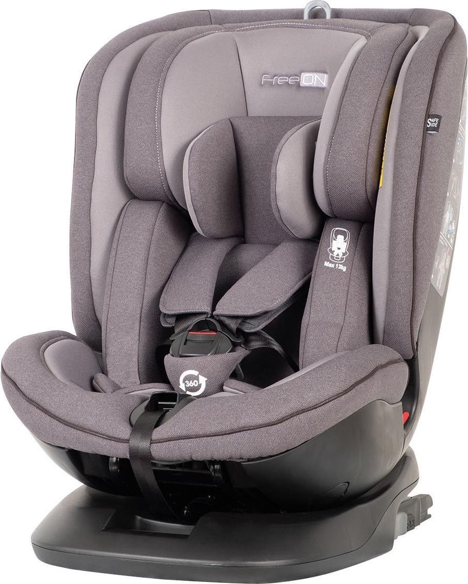 FreeON autostoel Atlas 360° met isoFix Donkergrijs (0-36kg) - Groep 0-1-2-3 autostoel voor kinderen van 0 tot 12 jaar