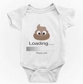 Passie voor stickers Baby rompertjes met tekst: Poep loading please wait  110/116