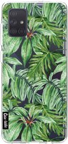 Casetastic Samsung Galaxy A71 (2020) Hoesje - Softcover Hoesje met Design - Transparent Leaves Print
