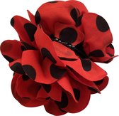 Spaanse haarbloem rood met zwarte stippen Luxe - bloem bij flamenco jurk