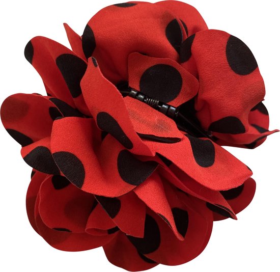 Fleur de cheveux espagnol rouge à pois noirs Luxe - fleur avec robe  flamenco - | bol.com