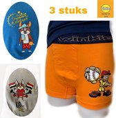 Embrator 3-pack jongens Boxershort met print oranje/blauw/grijs 134/140