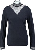 Only zachte blauwe longsleeve met kant - maat S