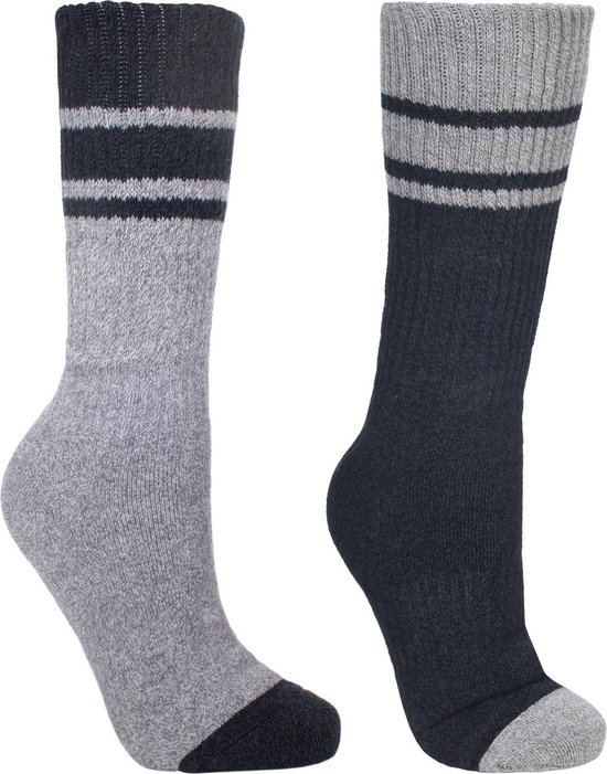 Trespass - Heren Hitched Tweekleurige, Anti-Blaar Sokken voor Bergschoenen (2 Paar) (Zwart/Grijs)