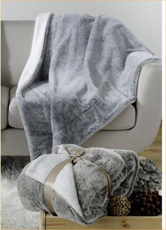 Op de grond verlies uzelf Primitief Plaid faux bont en imitatie schapenvacht - prachtig zacht groot deken - 150  x 200 cm... | bol.com