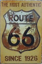 Wandbord, The Route 66, Mancave, Wand Decoratie, Emaille, Reclame Bord, Tekst, Metalen bord, Grappig, 20 x 30 cm, Mannen Cadeau, Bar, Cafe, Cave & Garden
