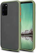 Bumper geschikt voor Samsung Galaxy S20 Plus Hoesje Groen x Zwart - Shockproof
