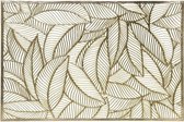 Gouden bladeren placemat 30 x 45 cm rechthoek - Goud thema tafeldecoraties