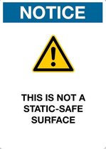 Sticker 'Notice: This is not a static-safe surface', 210 x 148 mm (A5)