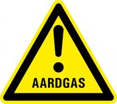 Waarschuwingssticker let op aardgas 50 mm - 10 stuks per kaart