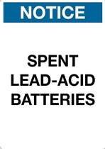 Sticker 'Notice: Spent lead-acid batteries' 148 x 105 mm (A6)