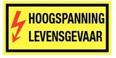 Hoogspanning levensgevaar sticker 200 x 100 mm