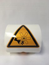 Gevaar voor draaiende delen sticker, 100 per rol, 100 mm