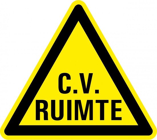 Foto: Waarschuwingssticker cv ruimte 100 mm