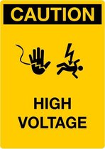 Caution sticker High Voltage, staand 210 x 148 mm (A5)