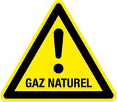Waarschuwingsbord GAZ naturel - kunststof 100 mm
