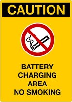 Sticker 'Caution: No smoking, battery charging area' 210 x 148 mm (A5)