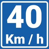 Adviessnelheid 40 km sticker, A4 200 x 200 mm