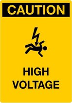 Caution sticker High Voltage 2, staand 105 x 148 mm (A6)