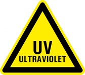 Waarschuwingssticker UV ultraviolet 100 mm