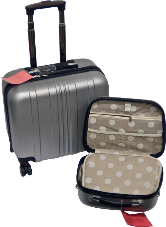 Duo bussines trolley - silver - vakantie handbagage | bol.com