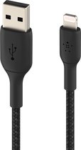 Belkin Braided iPhone Lightning naar USB kabel - 2m - Zwart