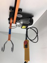 Electrische Fietslift zwart met oranje hijsbanden 125kg met CE-Keur certificering
