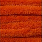 40x Oranje chenille draad 14 mm x 50 cm - Buigbaar draad - Pluche chenillegaren/chenilledraden - Hobbymateriaal om mee te knutselen