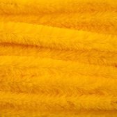 50x Geel chenille draad 14 mm x 50 cm - Buigbaar draad - Pluche chenillegaren/chenilledraden - Hobbymateriaal om mee te knutselen