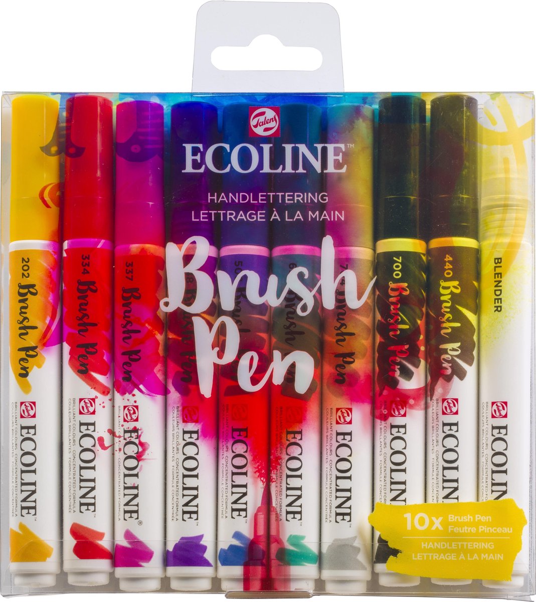 Talens Ecoline Brush Pen - 10 stuks - Handlettering - Brushpen