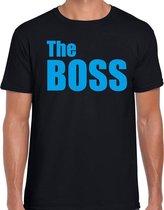 The boss t-shirt zwart met blauwe letters voor heren S