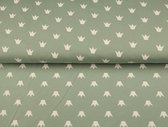 Tricot kroontjes oud groen Stenzo - 1 meter