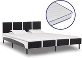 Bed met traagschuim matras kunstleer 160x200 cm